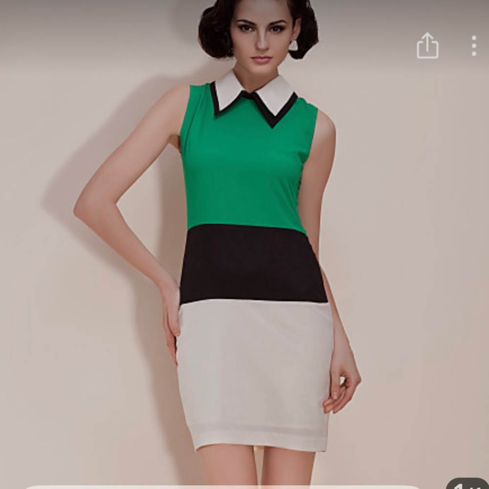 Tri-color tight mini dress